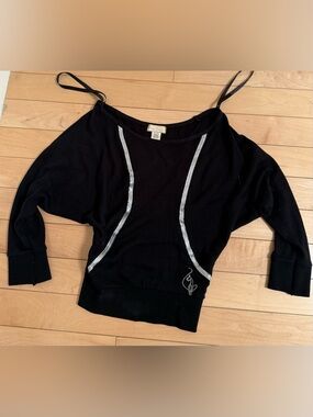 Vintage y2k Baby Phat Winged Studded Sweater Dolman Sleeve Small Logo Retro